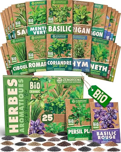 ZenGreens® - Kit de graines de herbes aromatiques bio -