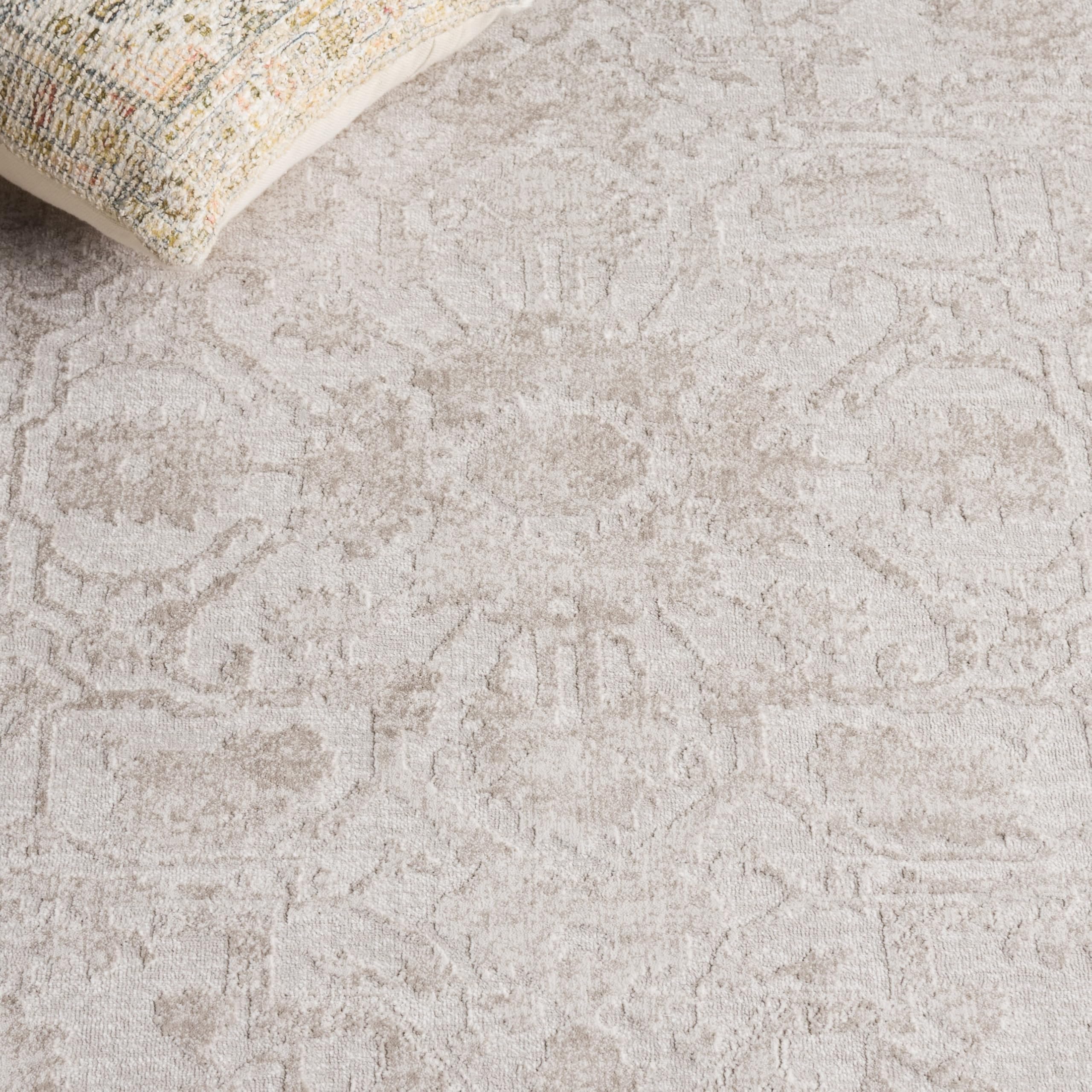SAFAVIEH Zeitgenössische Teppich für Wohnzimmer, Esszimmer, Schlafzimmer - Reflection Collection, Kurzer Flor, Creme und Elfenbein, 240 x 360 cm