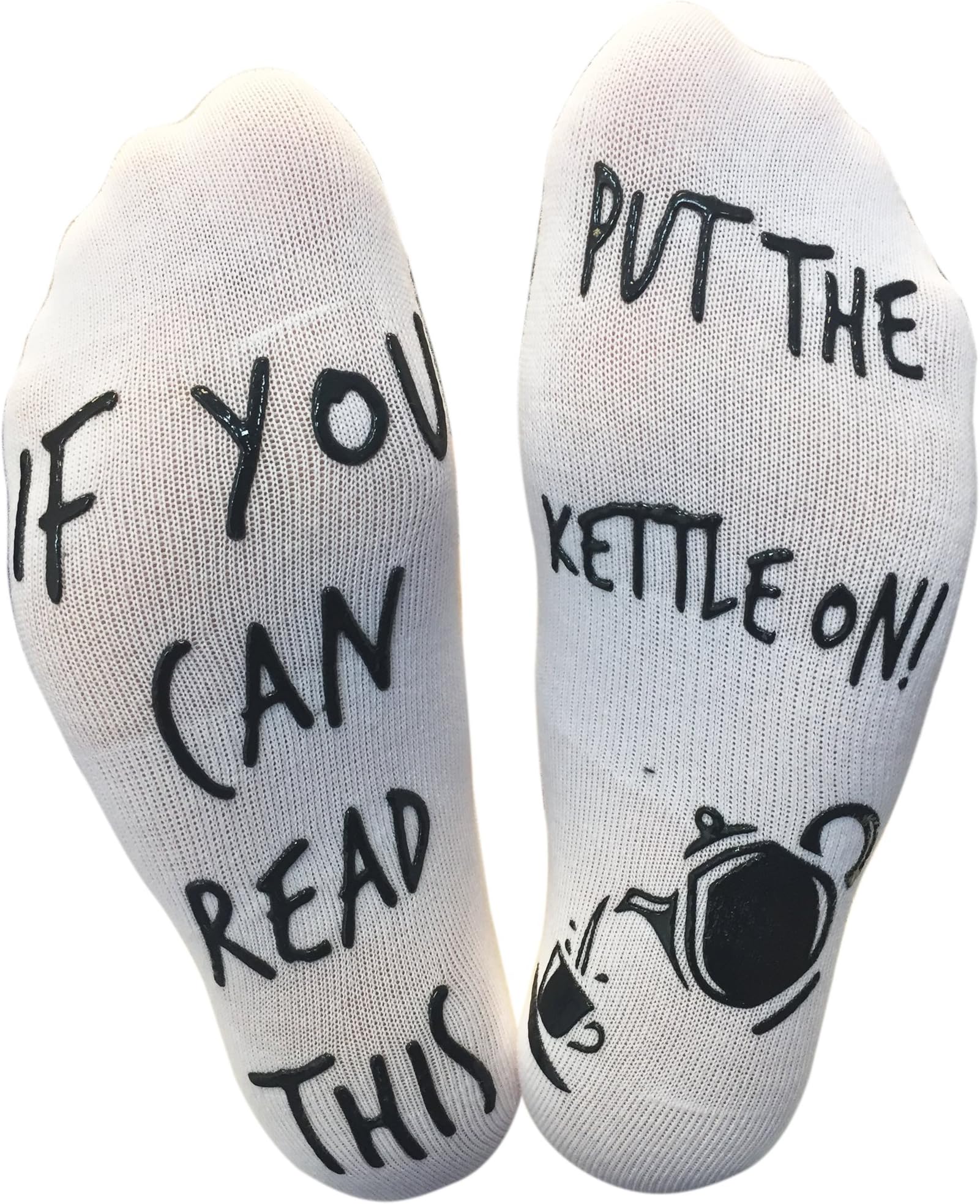 'If You Can Read This, Put The Kettle On!' Funny Socks For Those People That Love Tea Or Coffee