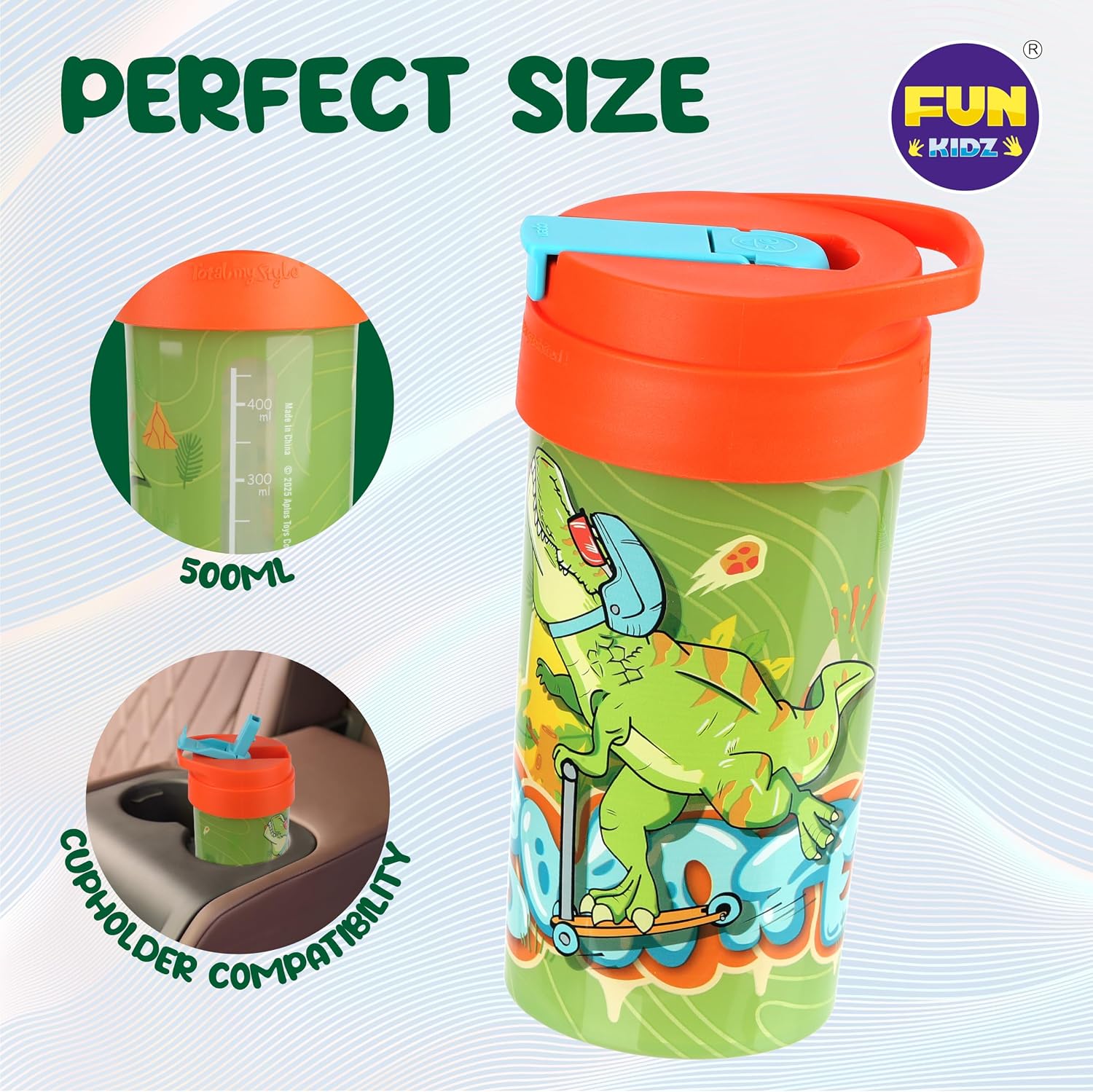17oz Dinosaur Kids Water Bottle Toddler