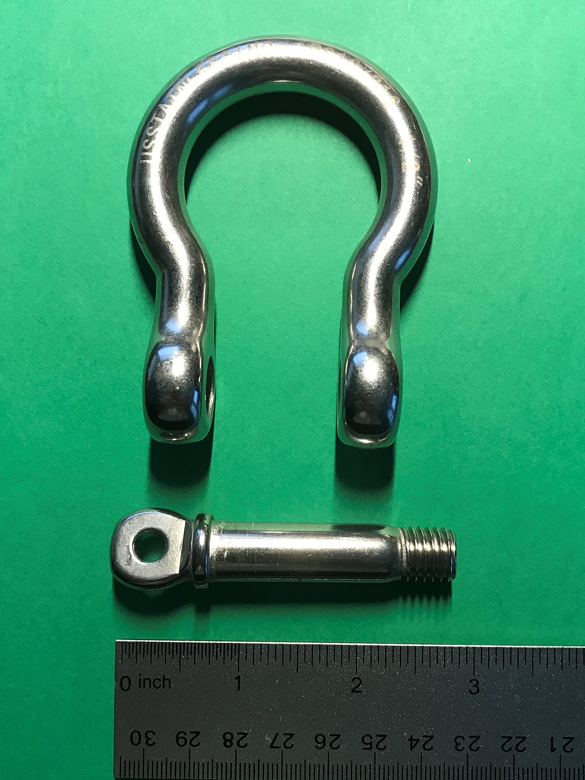 Stainless Steel 316 Bow Shackle 1/2" (13mm) Marine Grade 3