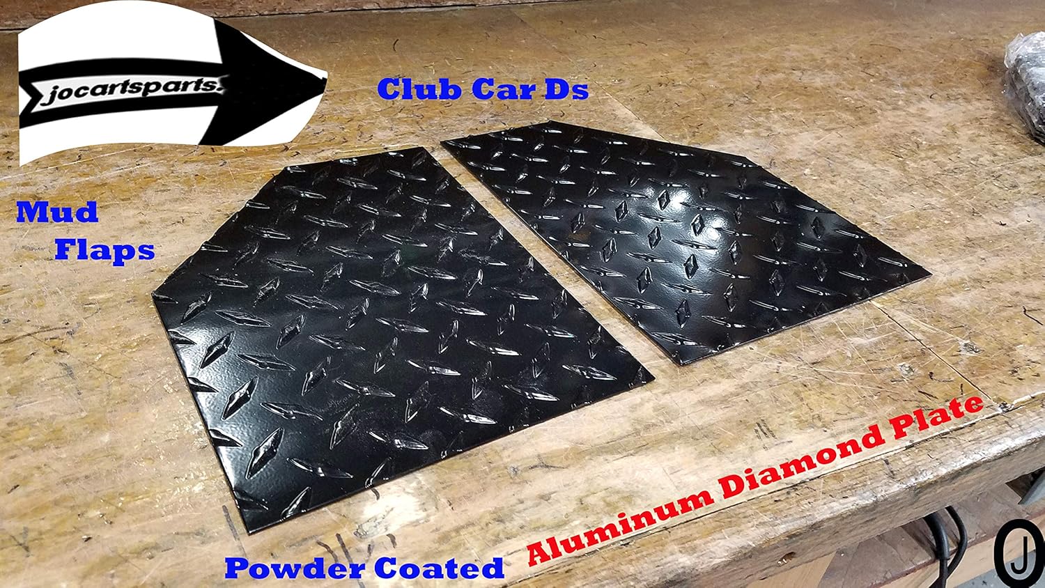 Fits Club Car DS Golf Cart Powder Coated Aluminum Diamond Plate Mud Flaps