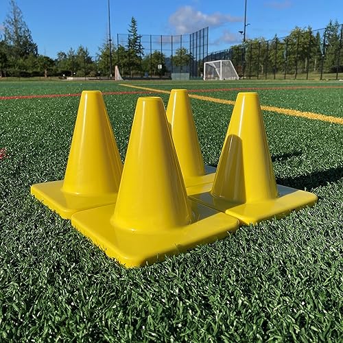 Conos pesados y resistentes de 6 pulgadas, no se vuelan con el viento ni se agrietan ni rompen - Conos de entrenamiento LVL10 Pro