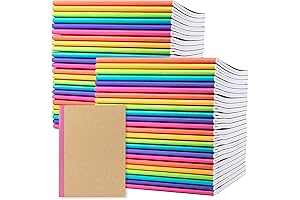 PAPERAGE 48-Pack Small Journal Notebooks in Vibrant Rainbow Spines