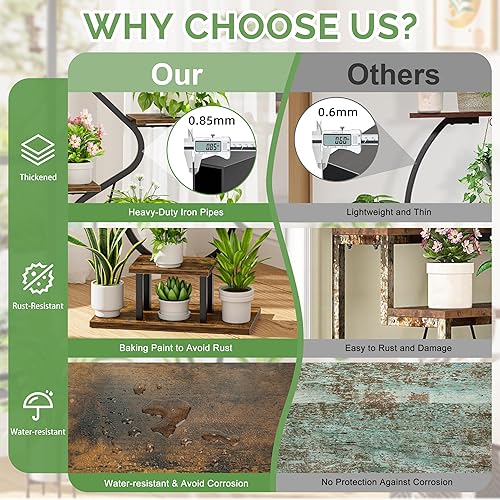 Miniatura 5 de CODACE Soporte para plantas de interior con luces de crecimiento, estante alto para plantas de esquina, 7 niveles para plantas de interior, estante