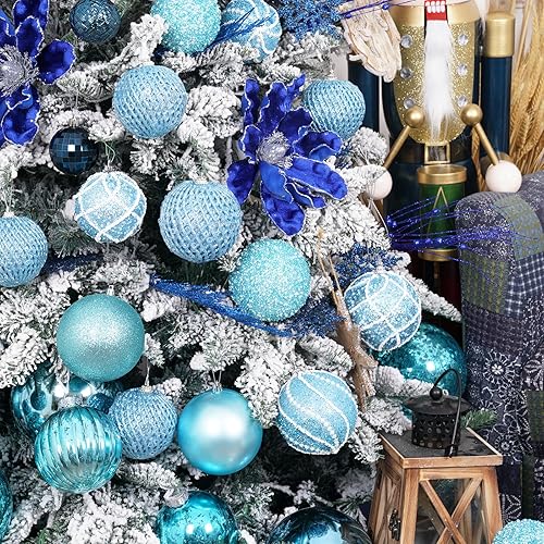 Vista 6 de 3.15" Christmas Ball Ornaments Glitter Shatterproof Christmas Tree Ornaments Sequin Xmas Hanging Balls Decorations for Wedding Party Holiday(Light