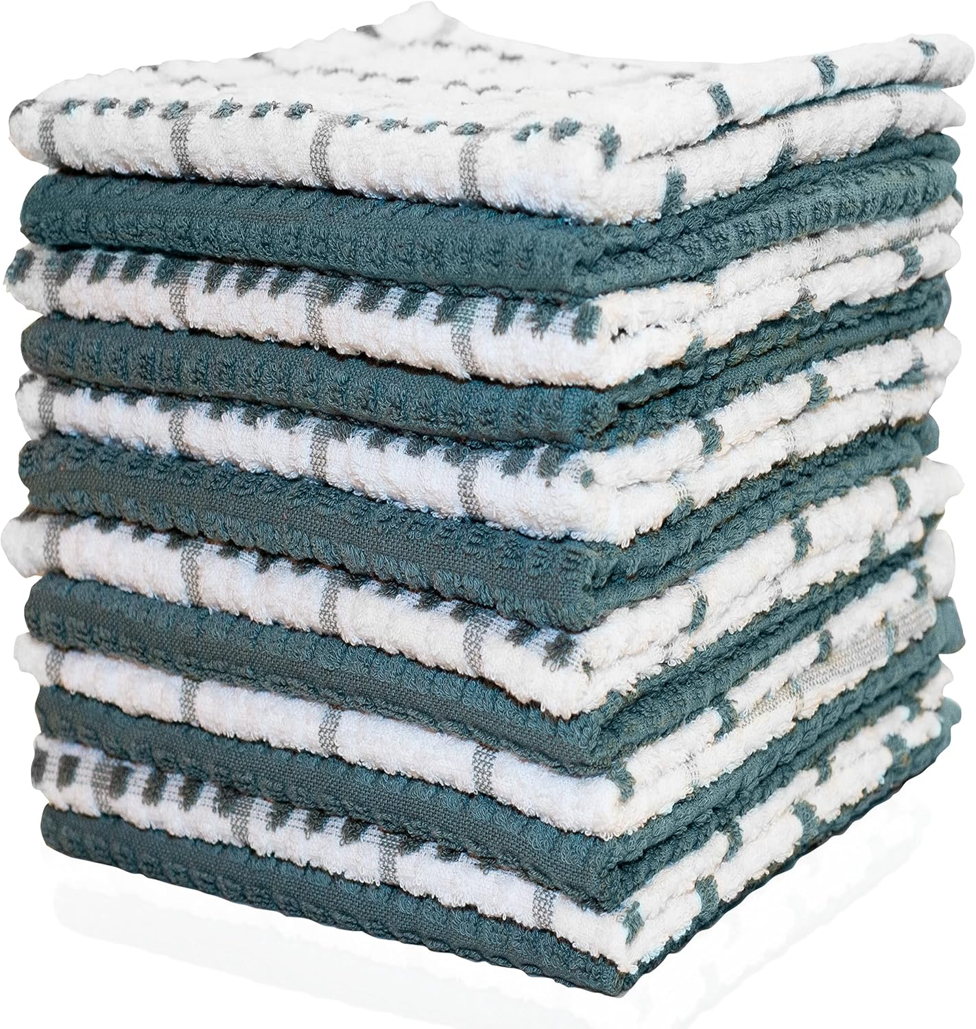 Pikanty - Kitchen Towels - 12 Pack - 100% Soft Cotton - 15x25 Inches - Great for Washing Dishes Dish Rags, Everyday Cooking and Baking