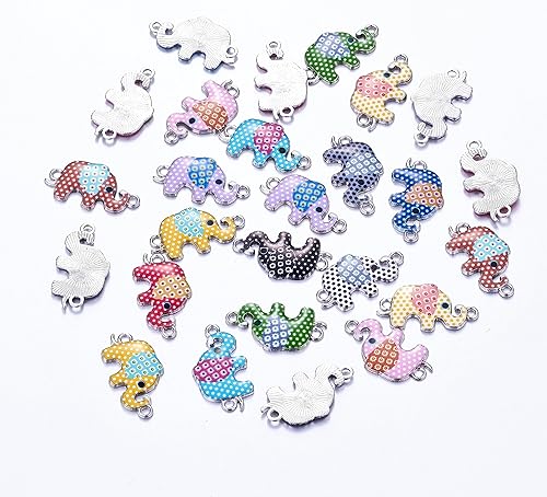 Miniatura 2 de 39 dijes de conector esmaltados, colgantes de elefante, colgantes de aleación, colgantes para hacer joyas, colgantes para manualidades, aretes,