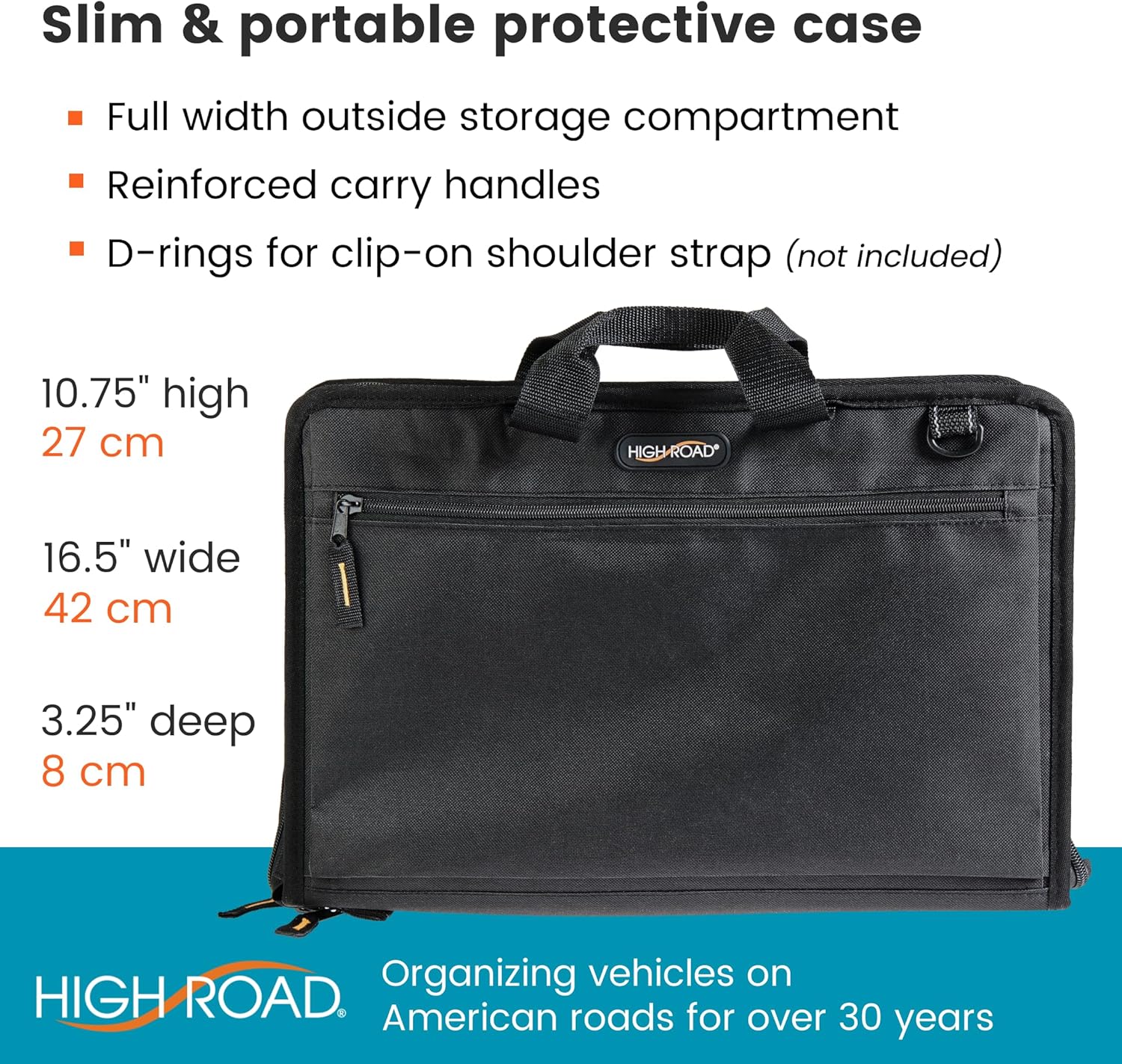 High Road Car Desk for Laptop and Steering Wheel Desk - Portable Car Office Laptop Case with 6 Storage Compartments, Phone Holder, Sturdy Mouse Tray and Wrist Rest