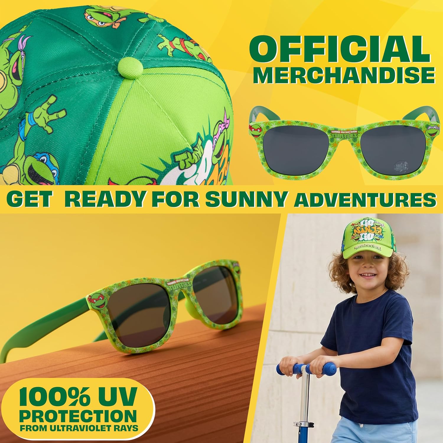 Spiderman | Teenage Mutant Ninja Turtles Baseball Cap & Sunglasses Set for Boys UV400 Sun Protection Gifts for Boys