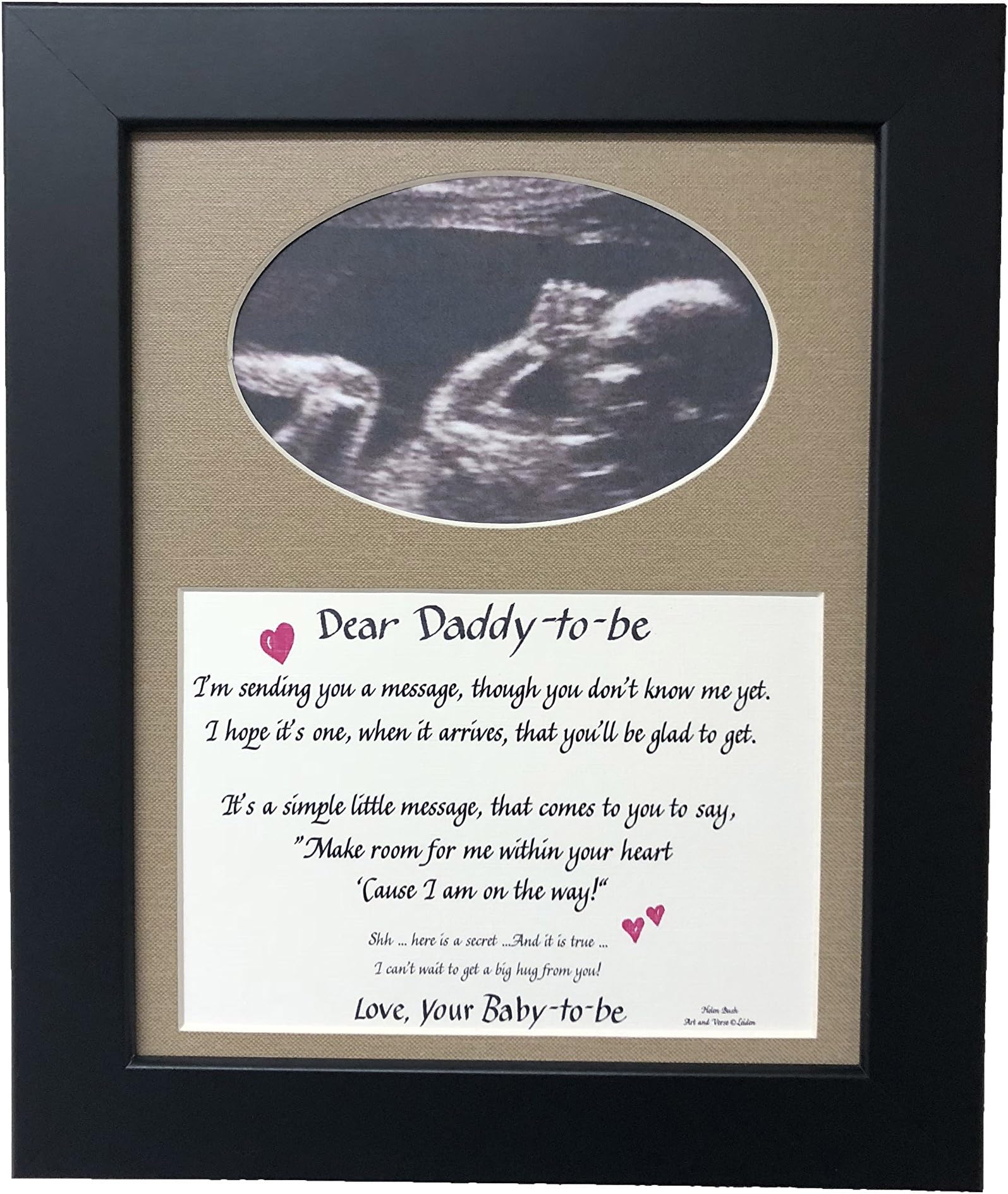 Ultrasound Picture Frame with Burlap Mat in 8"x10" - “Daddy to Be” Poem