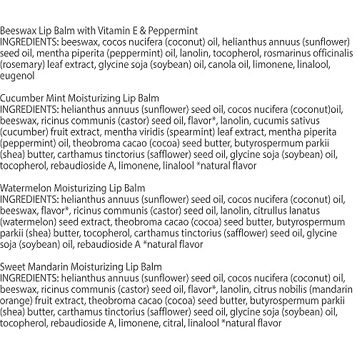 Miniatura 8 de Burt's Bees - Bálsamo labial, protector labial hidratante, 100 % natural, Freshly Picked, cera de abejas original, menta y pepino, sandía y
