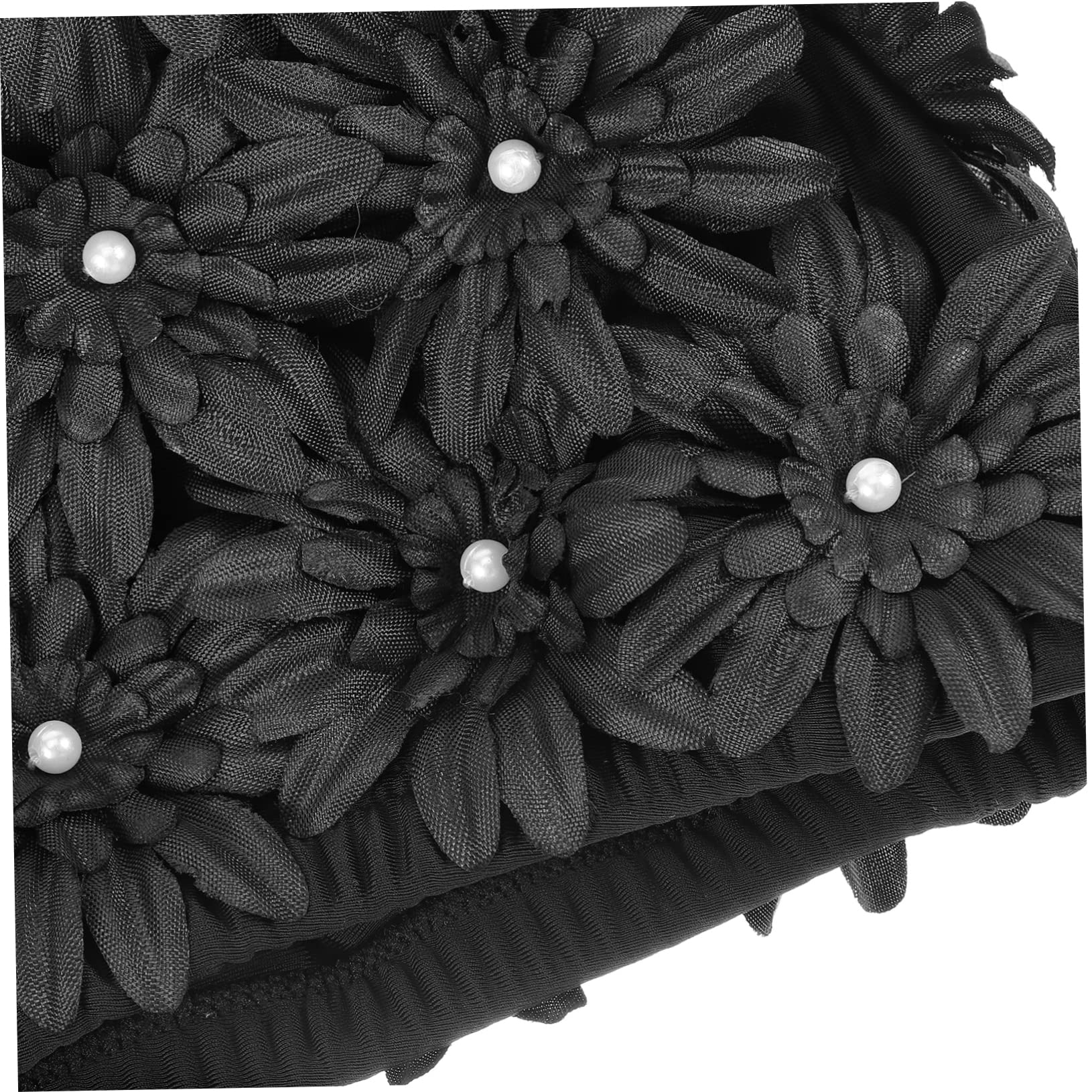 Bonnet de Natation Floral pour Bonnet Étanche Élastique à Motif Fleurs Accessoire de Piscine pour Cheveux Longs Épais