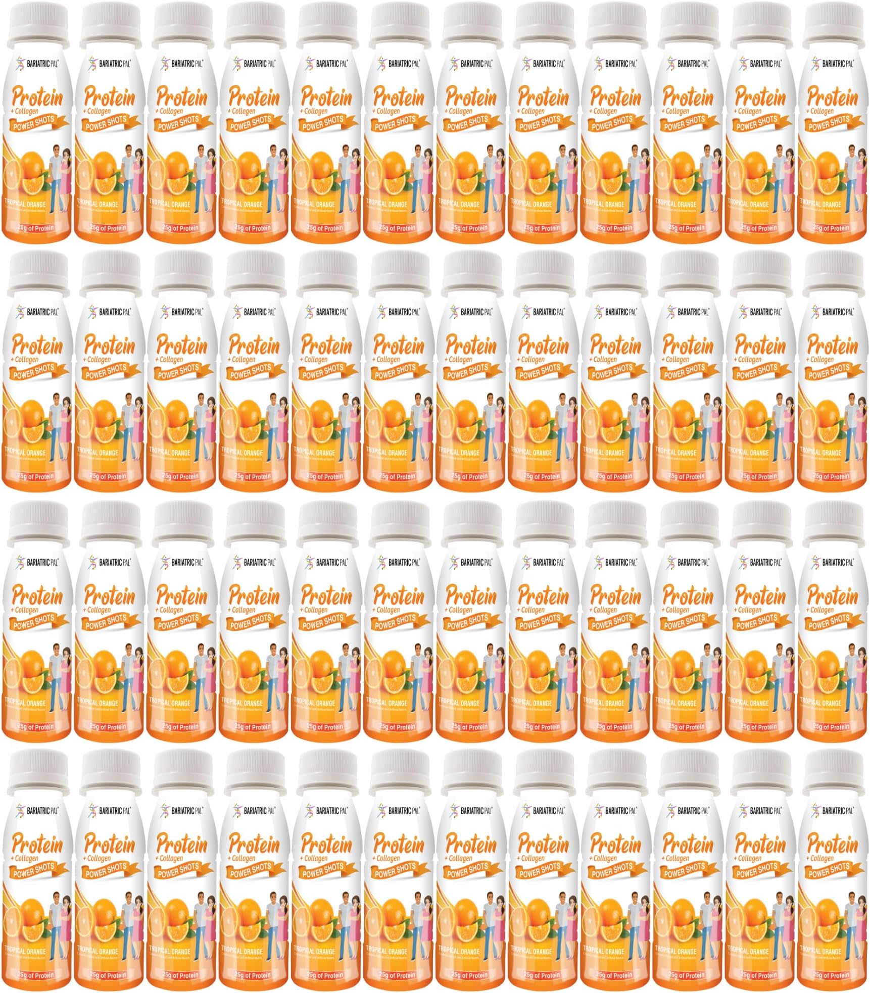 Ready-To-Drink 25g Whey Protein & Collagen Power Shots - Tropical Orange (48 Bottles)