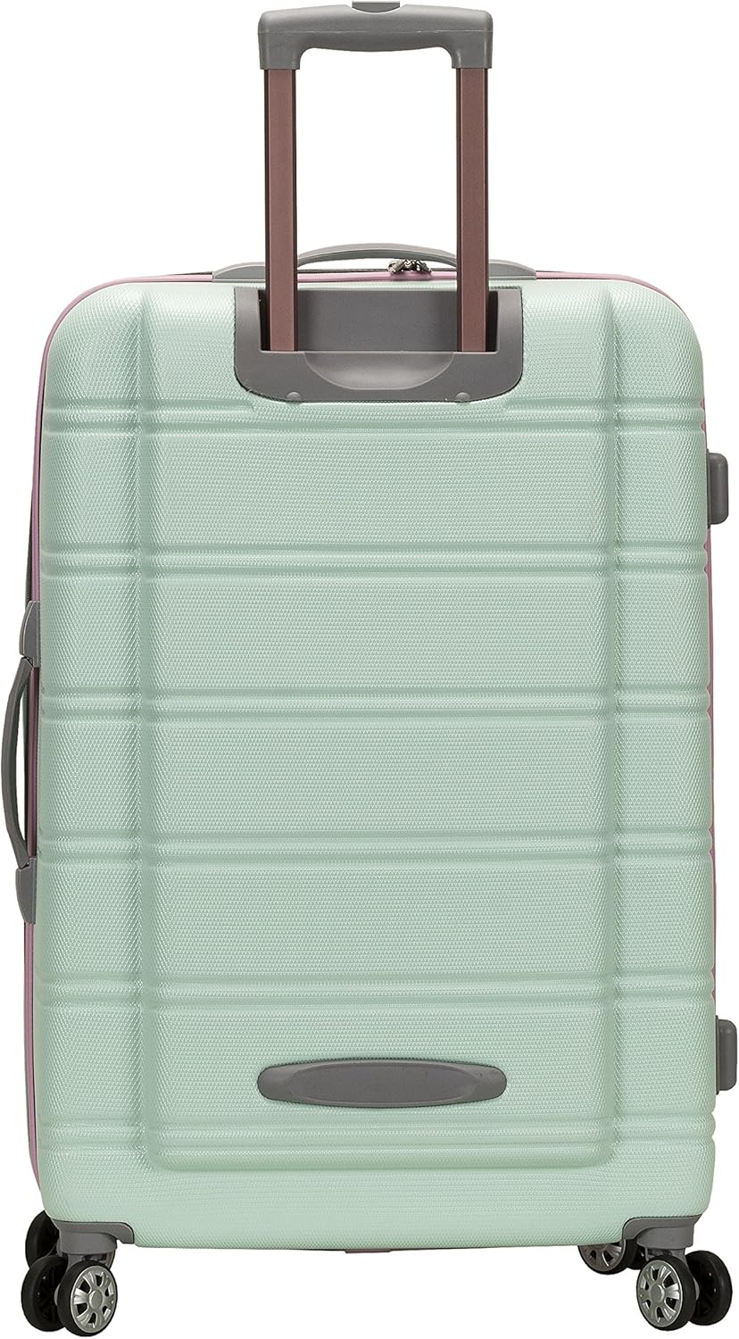 Rockland Melbourne Hardside Expandable Spinner Wheel Luggage, Checked Large 28", Mint