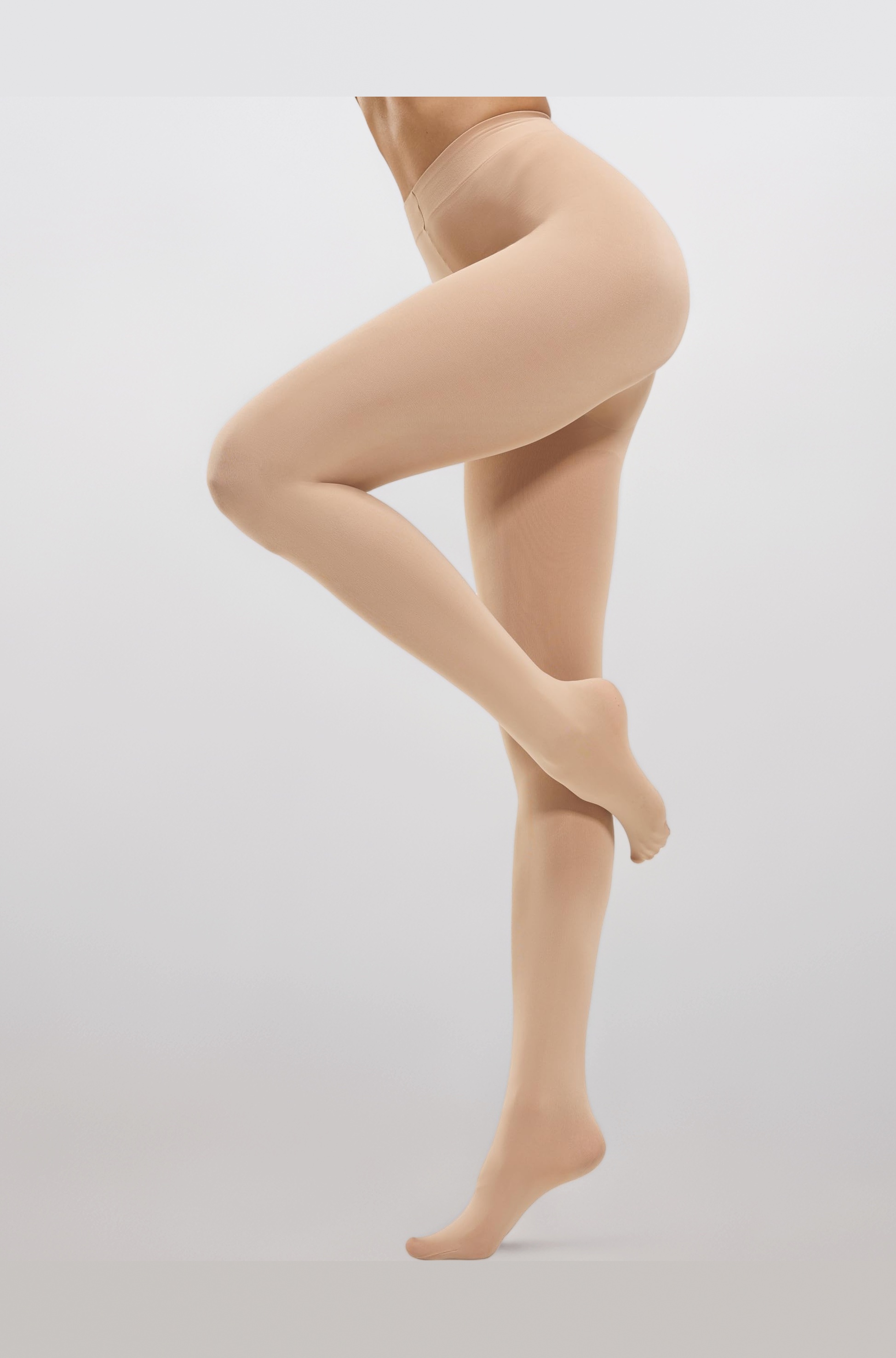 CozyWow Run Resistant 80D Soft Solid Color Semi Opaque Footed Tights High Waist