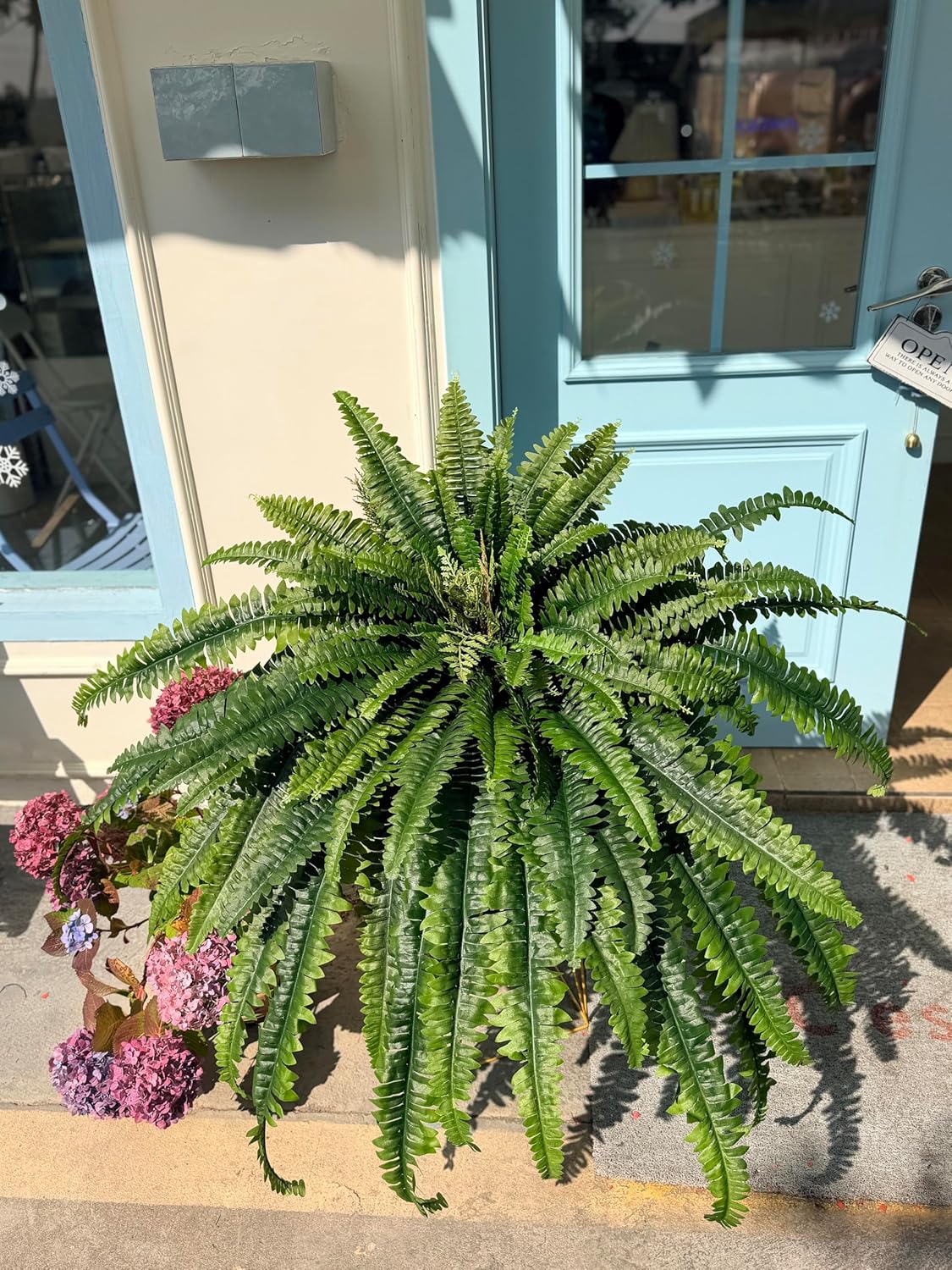 Fake Ferns, 68" Oversize Artificial Ferns for Outdoors & Indoors, Large UV Resistant Faux Boston Fern Greenery with Lush Long Leaves Suitable for Planters Porch Garden Home Decor, Hanging or Potted