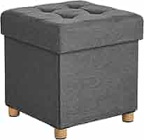 Pouf Cubo Pieghevole BRIAN & DANY - Sgabello Contenitore, Poggiapiedi, Beige, 38x38x40 Cm - Foto 4