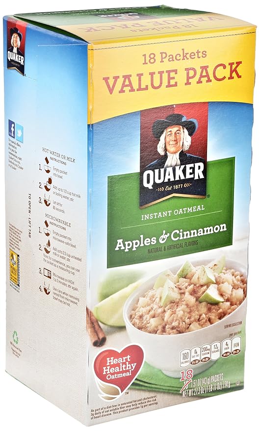 Quaker Avena Instantánea Manzana y Canela 18 Sobres 27.3 oz miniatura 3