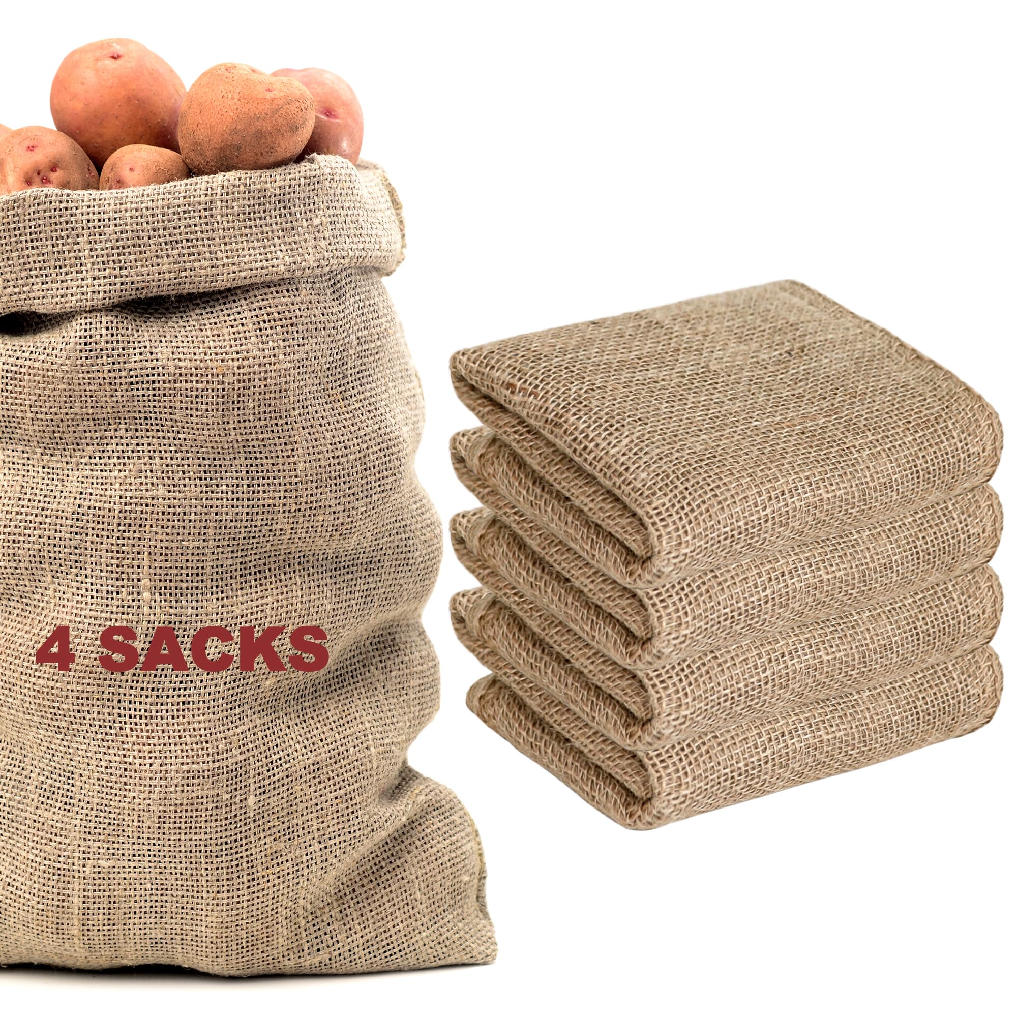 6 Pack Odorless Burlap Potato Sack Race Bags, 23"x40" Outdoor Lawn Games for Kids & Adults, Outside yard games for Birthday Party, Field Day Family Reunion, Carnival, Easter, Halloween, 4th of July — image 1