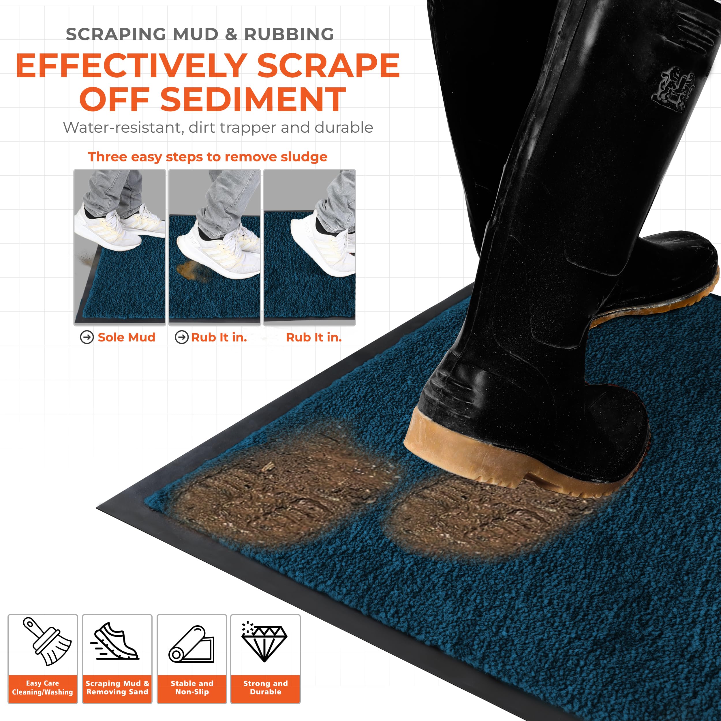 FB FunkyBuys Washable Door Mats, Heavy Duty, Non-Slippery & Stylish Floor Mat - Image 4