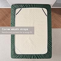 Vista 5 de Nestl Sábana Bajera Ajustable de Bolsillo Extra Profundo Verde Oscuro Solo para Cama King, Sábanas Bajeras de Lujo Hotelero Tamaño King que se
