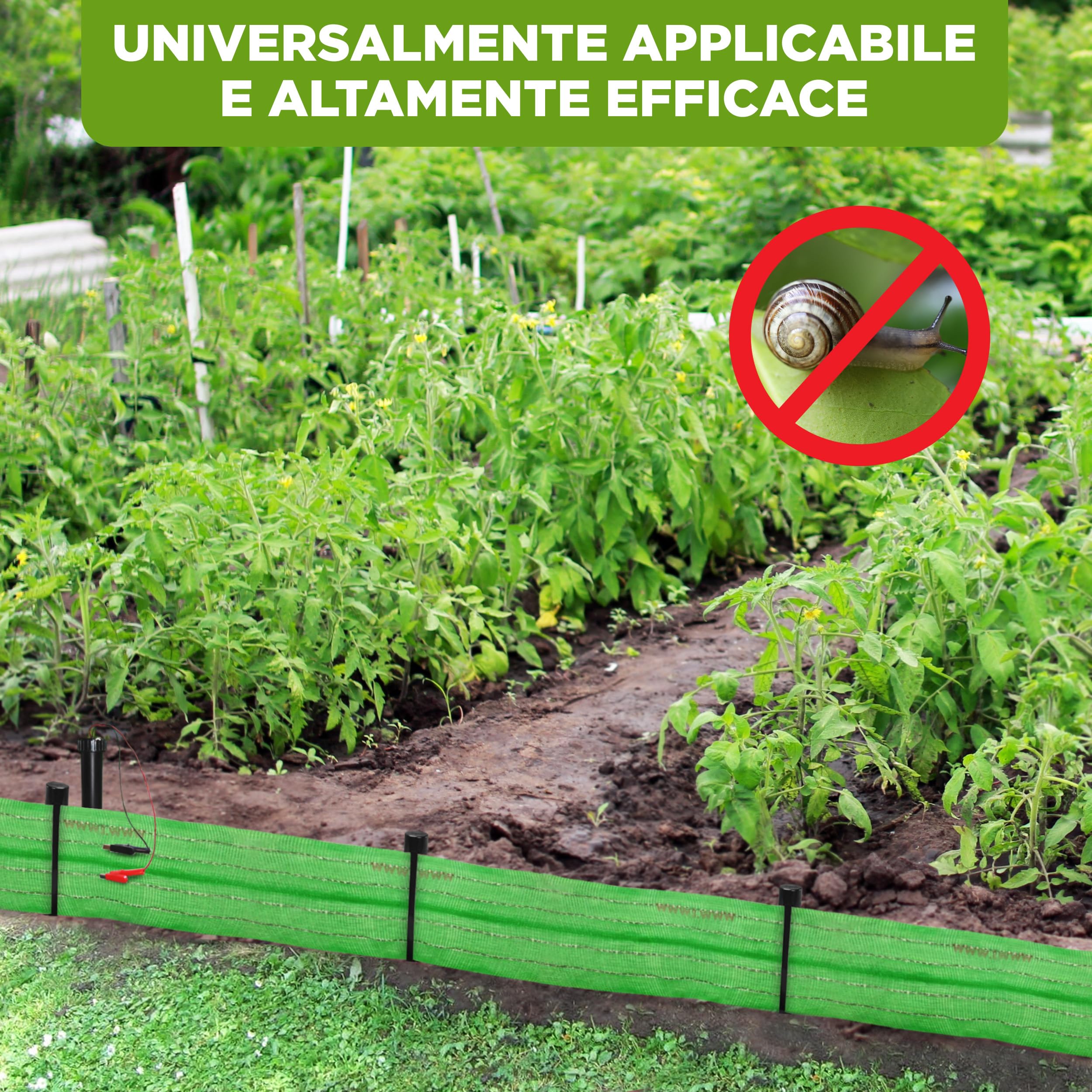 ISOTRONIC Recinzione Elettrica Antilumache 10m a Batteria, Protezione per Aiuole Rialzate e Fioriere, Barriera Ecologica Rispettosa degli Animali, Installazione Facile, Stop Lumache e Chiocciole
