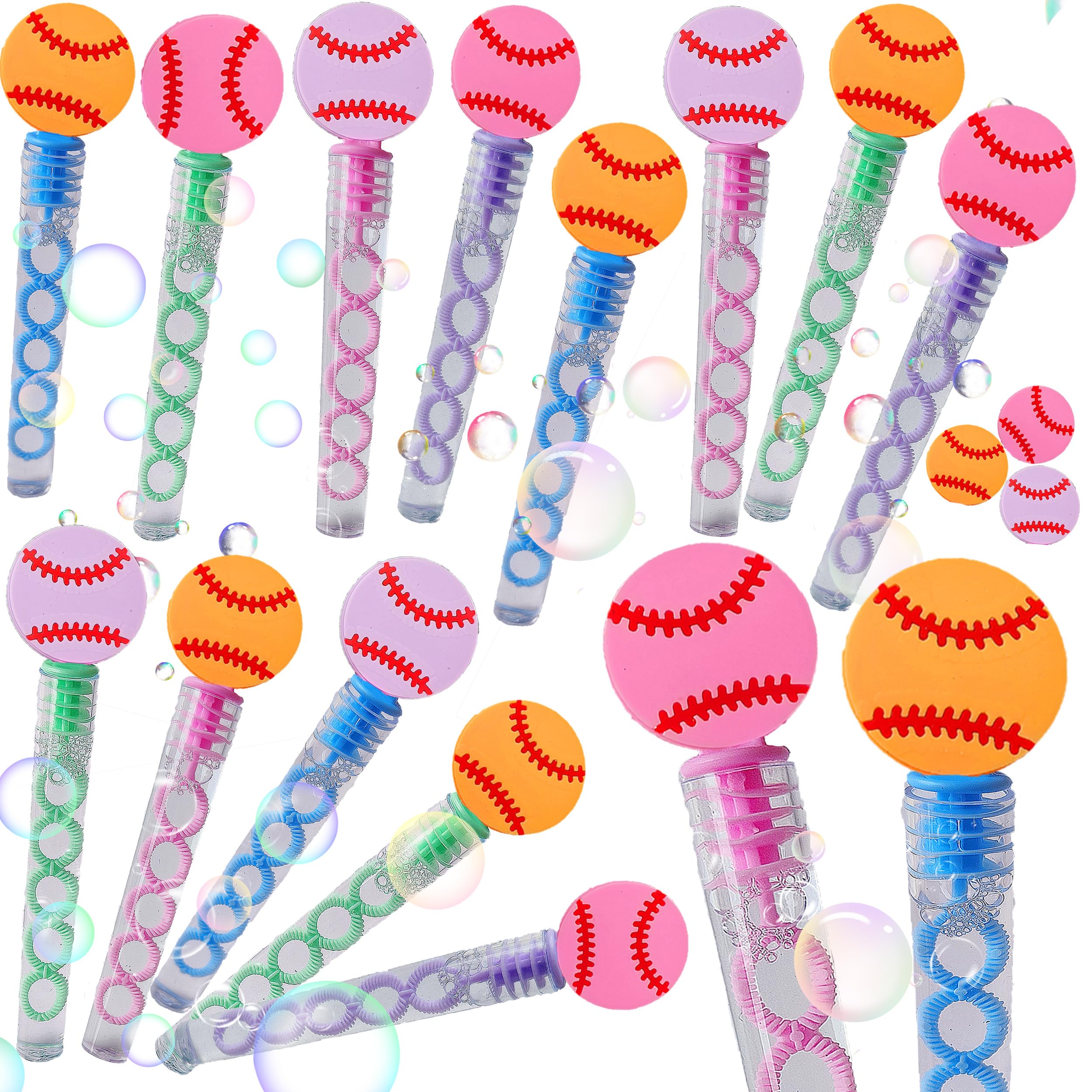 24 Pcs Mini Bubbles Baseball Wands Birthday Party Supply Favors, Summer School Classroom Students Carnival Prizes
