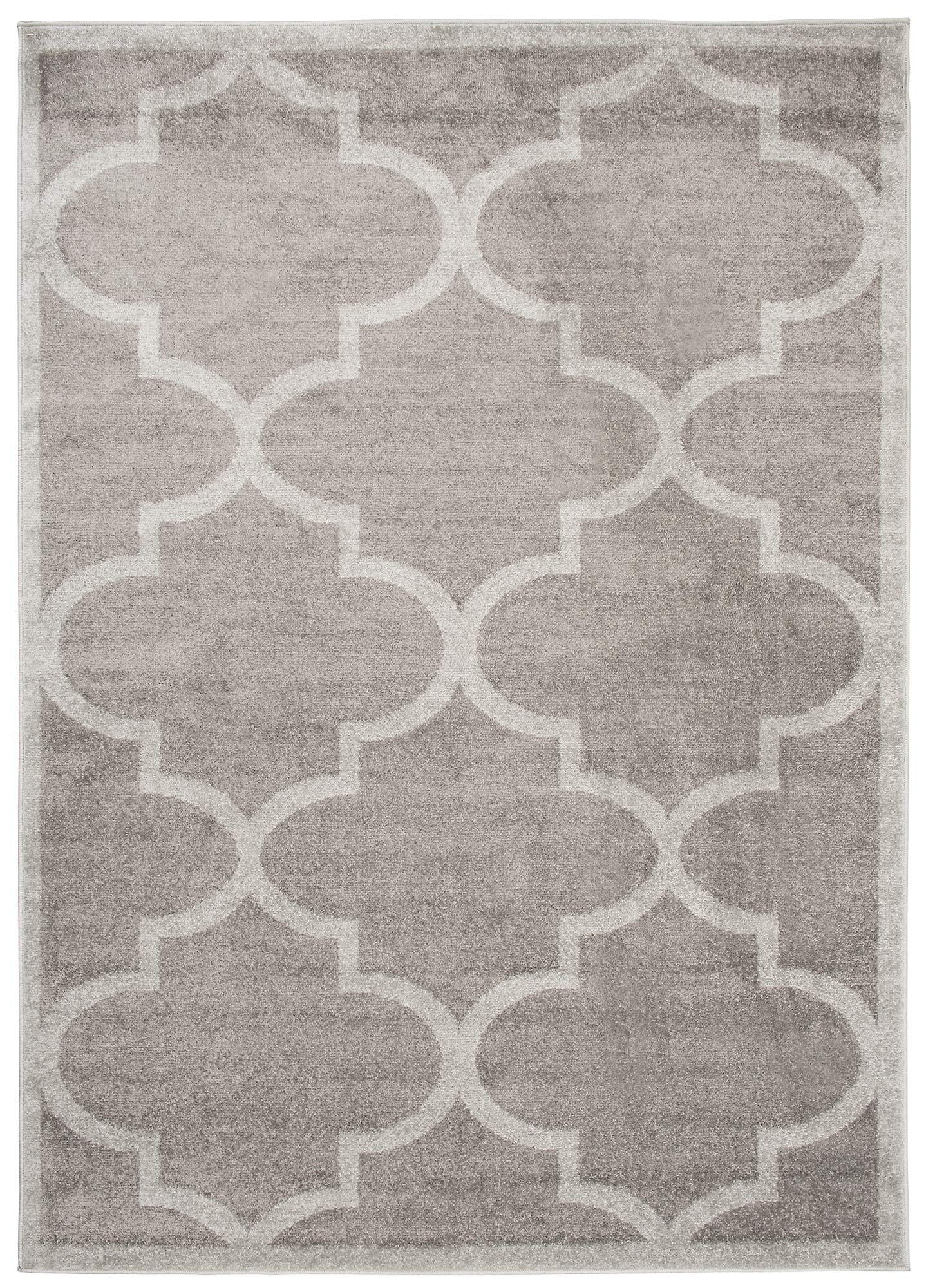 Tapiso LAZUR dywan do salonu, krótkie runo, nowoczesny design, ornament, wzór ciemnoszary, kremowy, marokański, geometryczny kratka, Ökotex 140 x 190 cm