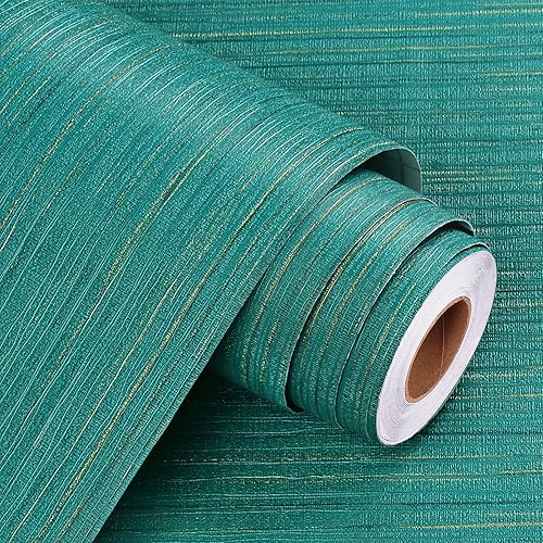 WESTICK Papel tapiz de tela sintética con textura, papel de contacto autoadhesivo de vinilo para dormitorio, armario, escritorio, mesa, 15.75 x 80