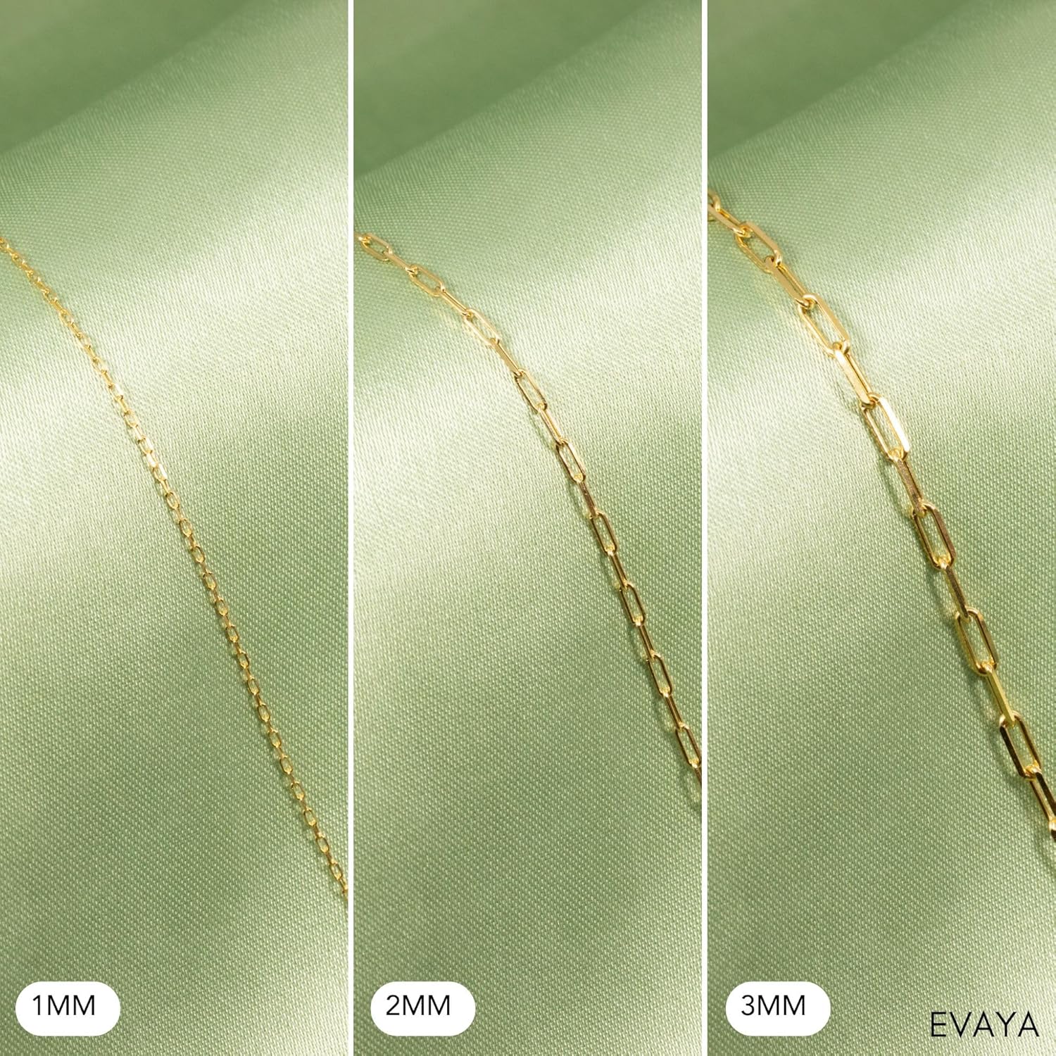 14K Gold Paperclip Chain Necklace for Women & Men (1mm-2mm Width, 14-24" Length) - Cadenas de Oro Puro de 14K - Image 4