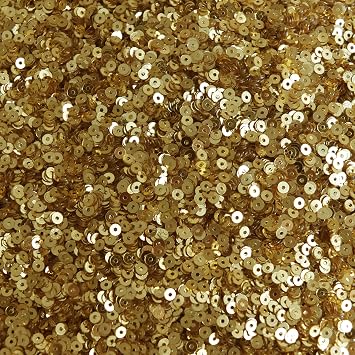 3mm Flat Sequins Rich Egyptian Gold Shiny Metallic. Made in USA