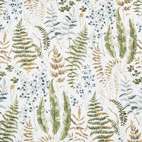 Miniatura 6 de C&F Home Cecil - Juego de edredón reversible de 2 piezas tamaño individual con 1 funda de almohada estándar, color blanco y verde, acuarela