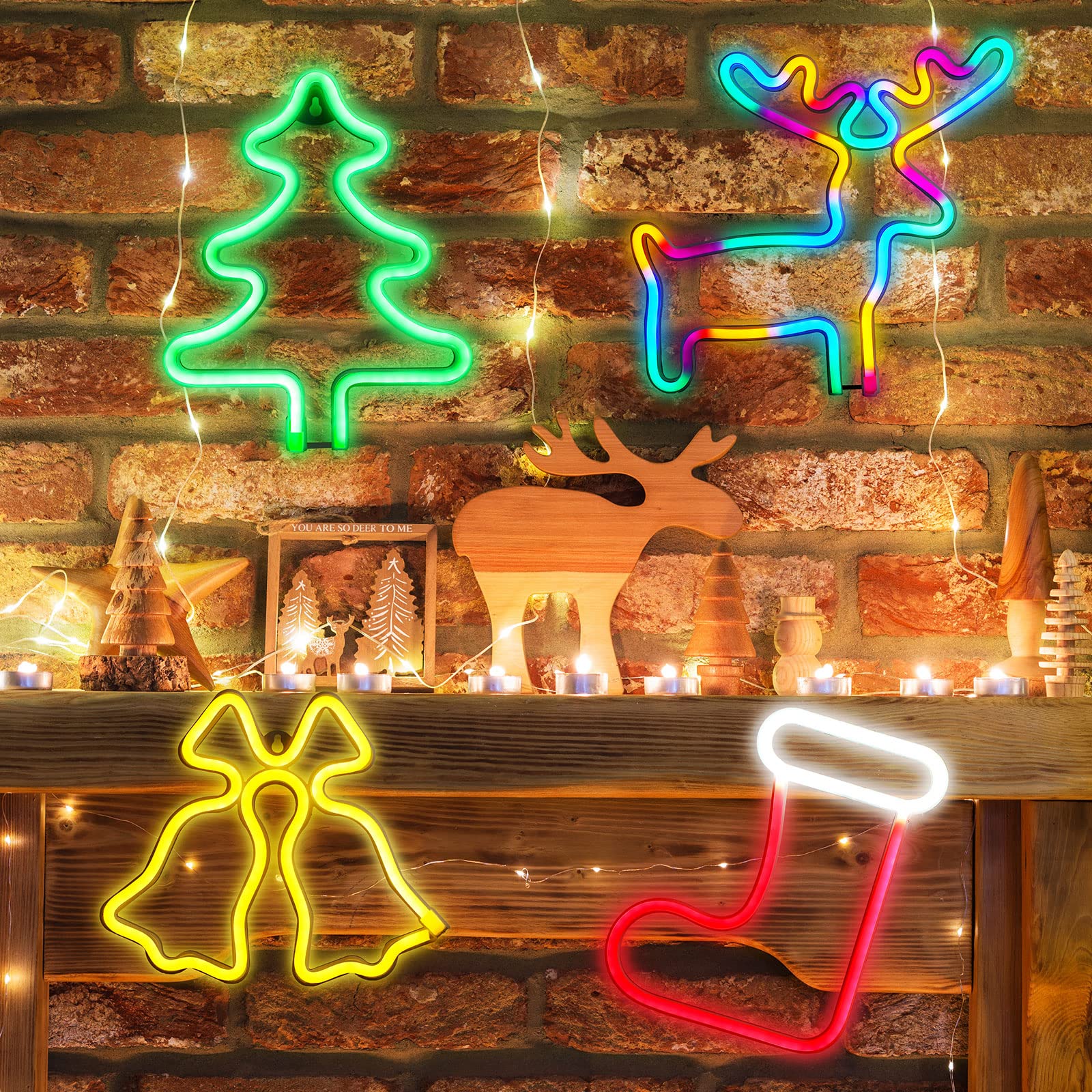 Amazon.co.jp: クリスマスネオンサイン ネオンライト 電池式 ネオン