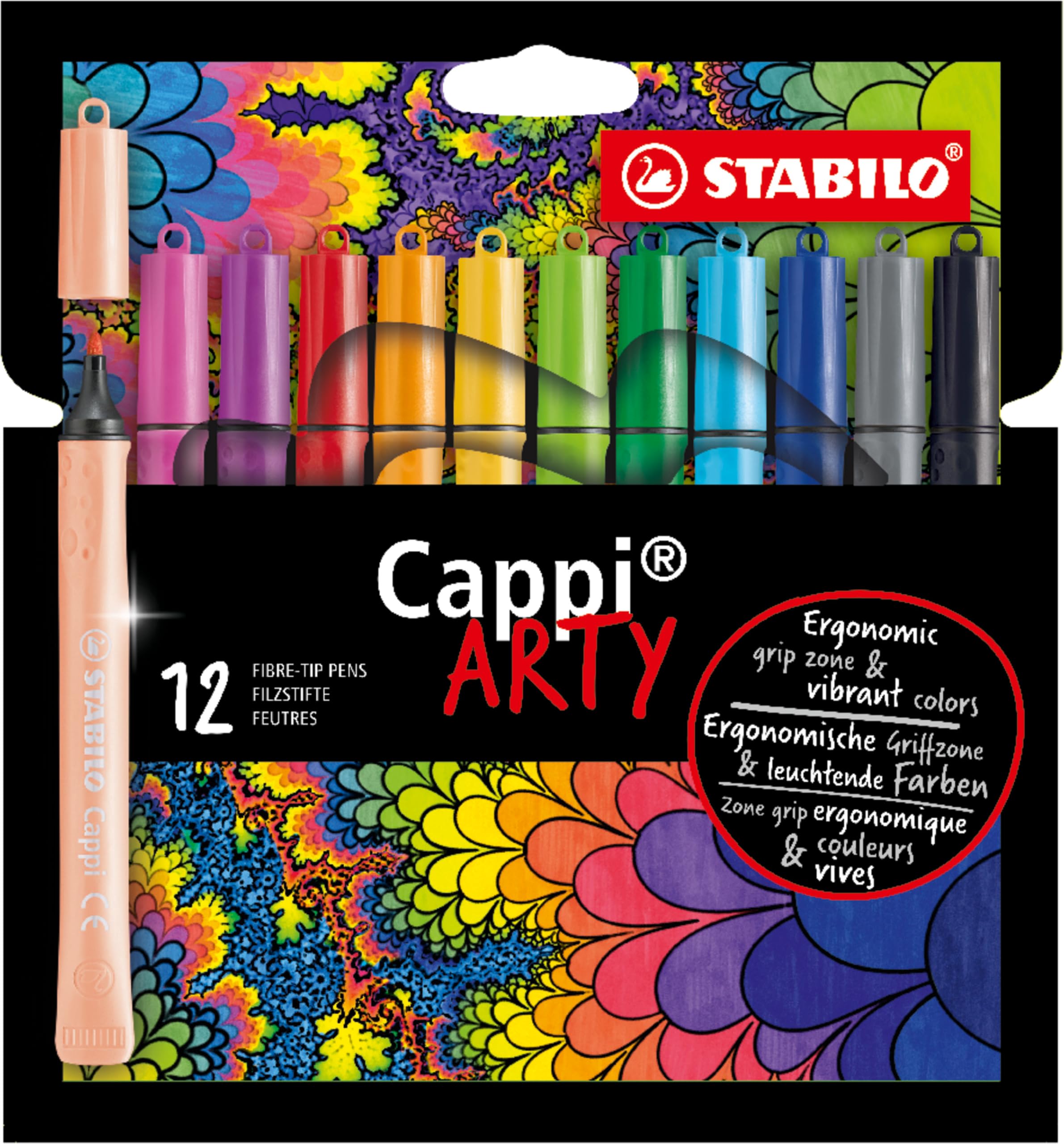 Stabilo Cappi Arty Fibre-Tips - Assorted 12Pk