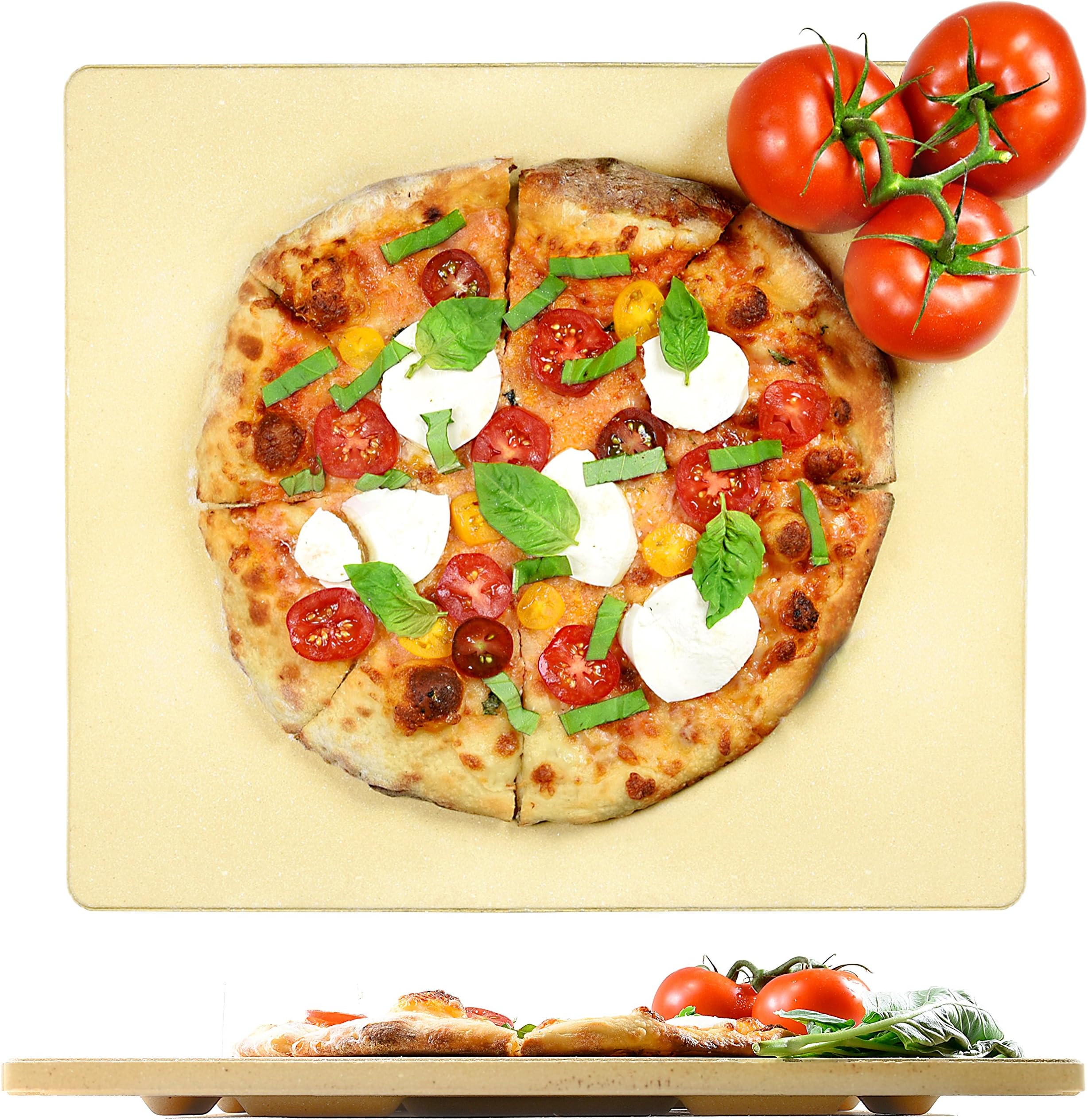 Crustina Pizza Stone Rectangular - 14" x 16" - Baking Stone, Best Pizza Stone for Oven and for Pizza on the Grill, Pizza Cooking Stone Fits All Standard Oven and BBQ