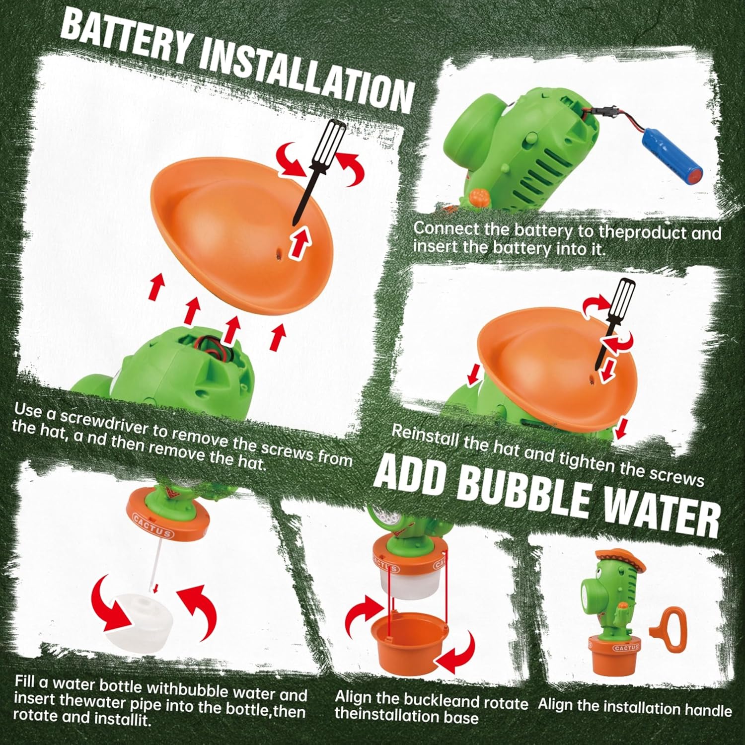 Cactus Bubble Machine for Children, Automatic Cactus Toy Bubble Maker for Toddlers, Rechargeable Battery-Operated Bubble Toys for Indoor and Outdoor Birthday Parties,Great Gift for Toddlers Aged 3+