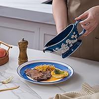 Vista 4 de Wisenvoy Salsa Barco Salsa Barcos de Salsa de Porcelana 20 Oz Tazón de Salsa