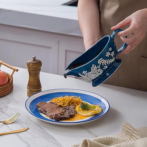 Miniatura 4 de Wisenvoy Salsa Barco Salsa Barcos de Salsa de Porcelana 20 Oz Tazón de Salsa