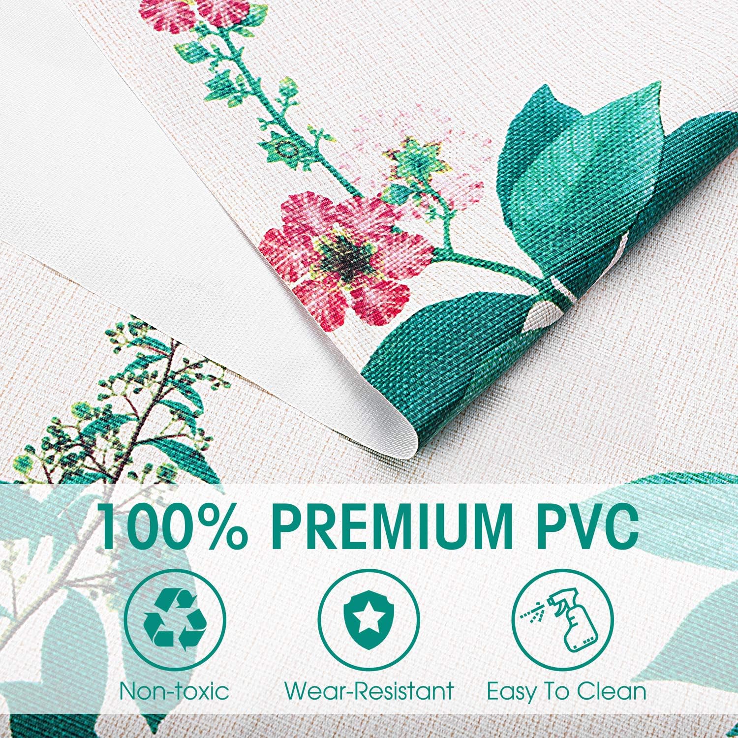 HOUSE DAY PVC Table Cloth Water-Proof Oil-Proof Spill-Proof Rectangle Tablecloth Wipeable Table Cover for Outdoor and Indoor Use (54 x 108 Inch, Lemon Bliss)