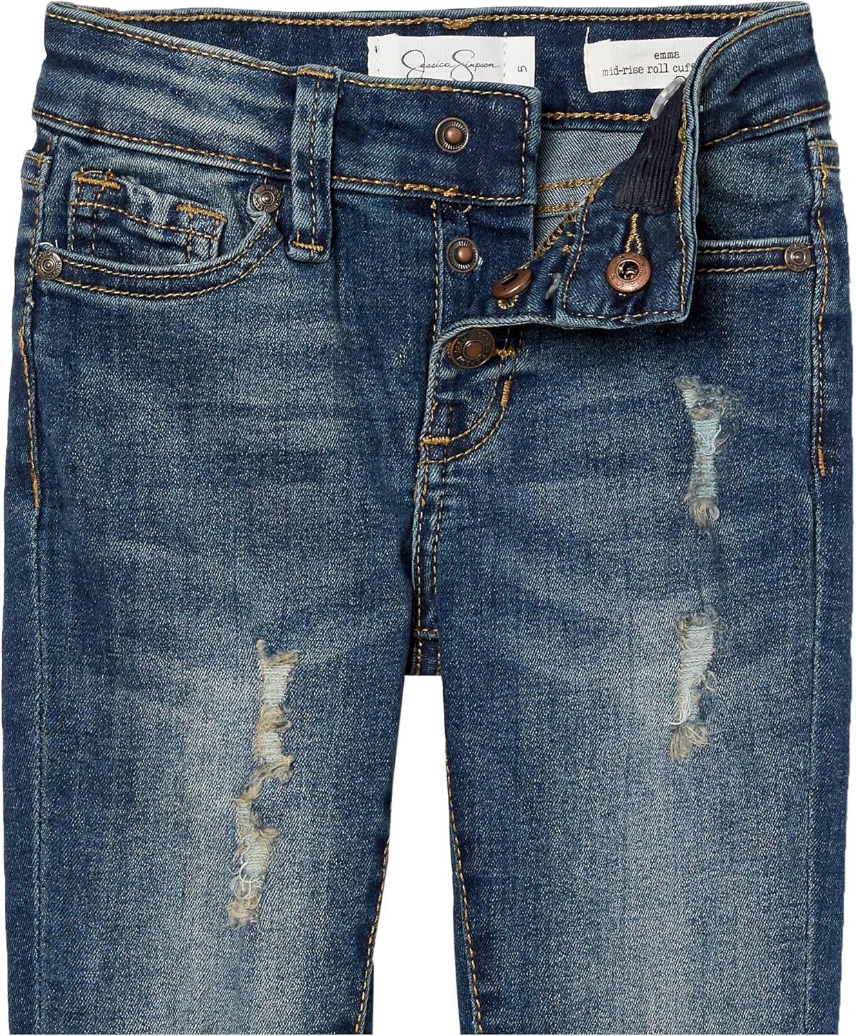 Jessica Simpson Girls' Jeans, Dark Blue Wash, 8 - Image 2