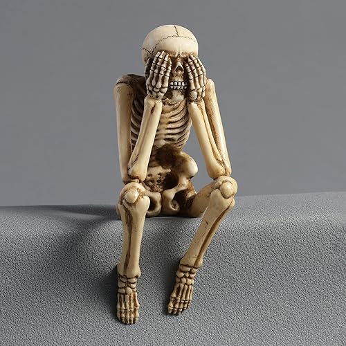 Miniatura 4 de Veronese Design Escultura de poliresina sentada de 4 pulgadas, diseño de esqueleto sin ver mal y oír hablar