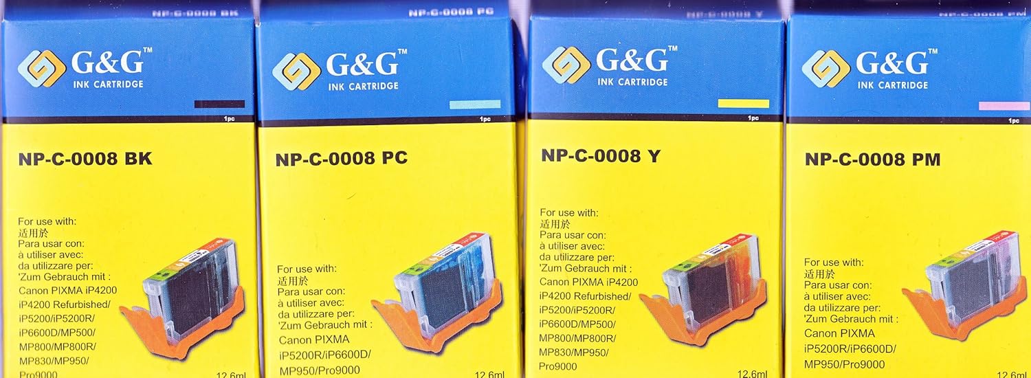 9 Pack G&G Ink Cartridges without chips for Canon