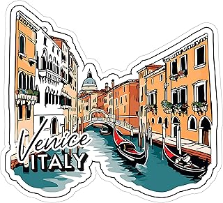 Venice Italy Sticker 4 Inch City Travel Souvenir Destination - Waterproof Vinyl Decal for Laptop Water Bottle Car Tumbler - Durable Aesthetic Long-Lasting Stickers for Adults ID44990