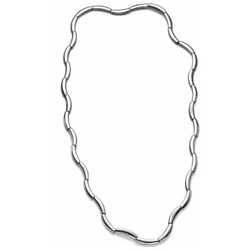 Breil, Collezione Flowing, Gioiello Donna, Collana - Bracciale in Acciaio Lucido, con 34 Moduli, Trasformabile e Indossabile in Tre Modi...