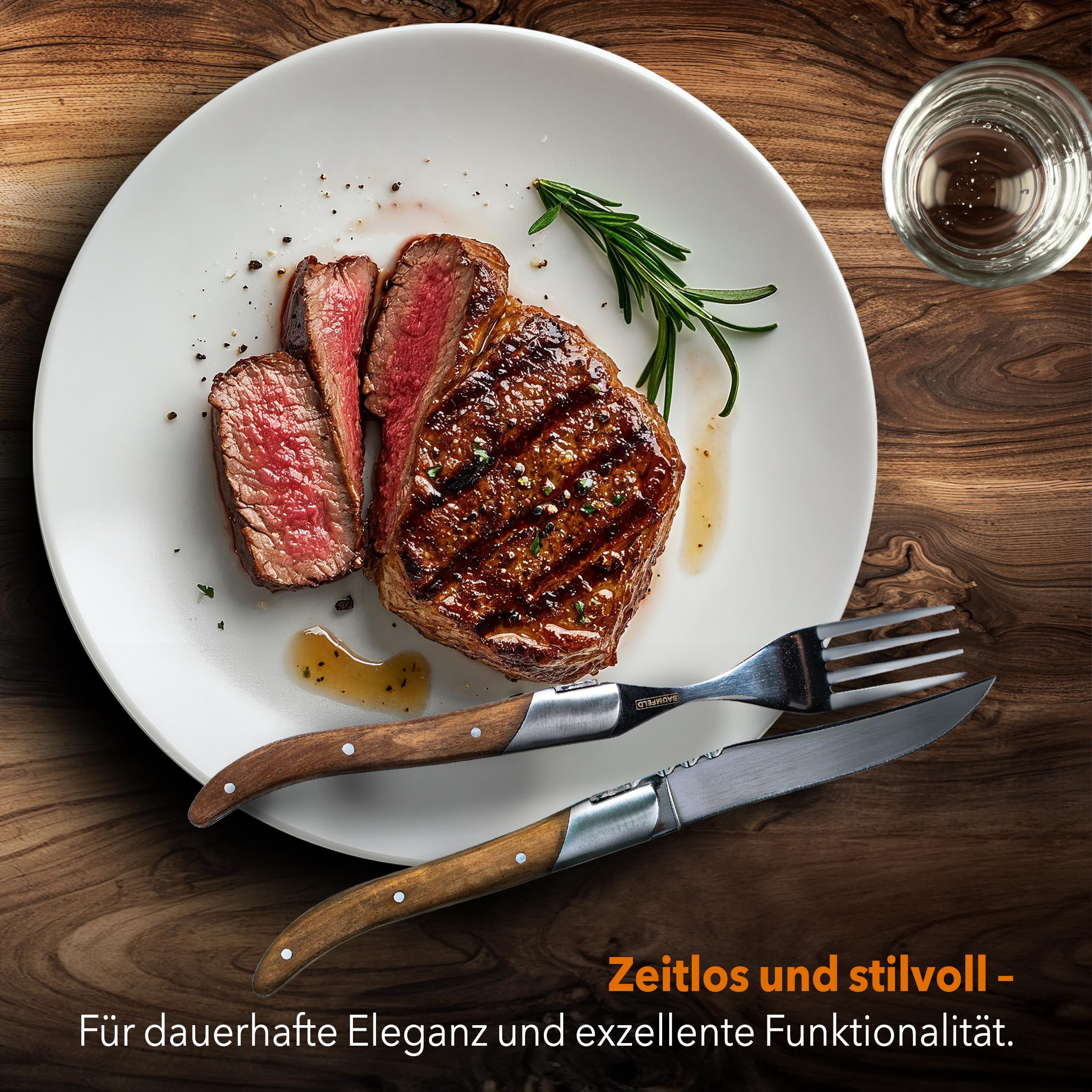 Steak- & Pizza-Messer-Set im Laguiole-Stil | Edelstahlklingen, ergonomisch, rostfrei, wählbar als 4-, 8- oder 12-teiliges Set (4, teilig)