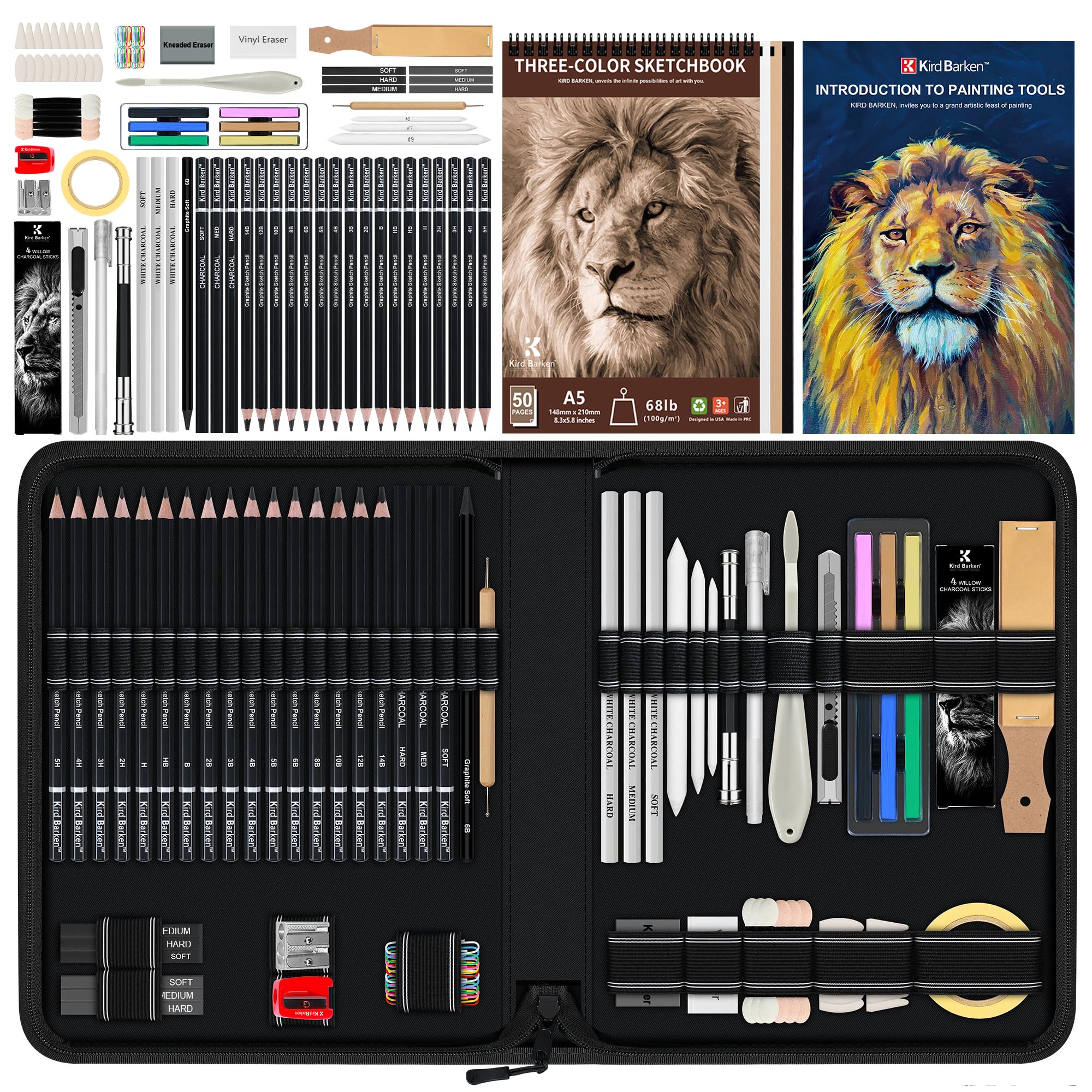 Amazon.com: Kird Barken 112 PCS Professional Drawing Set Sketch