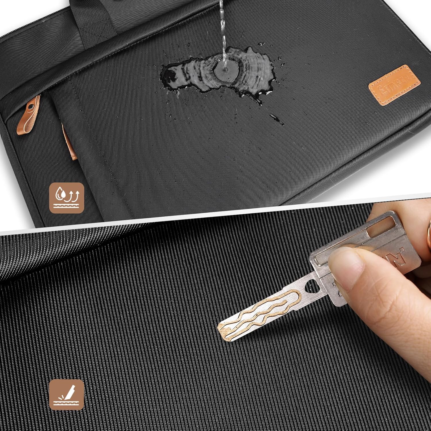 ESTARER Laptop Bag 17-17.3 Inch, Computer Bags for Men Water-resistant Nylon Laptop Case Slim Laptop Sleeve Fits Hp/Dell/Asus/Lenovo/Acer, Black - Image 6