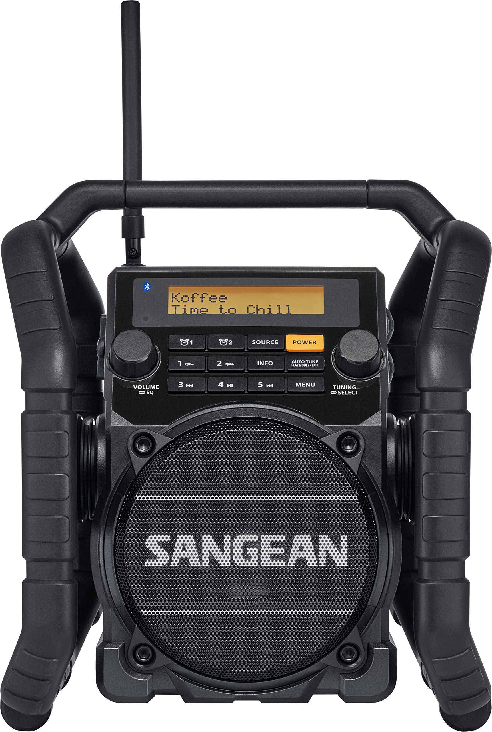 Sangean U-5 Konstruktion DBT Radio - Schlagfeste Radio mit DAB+, FM, AUX, Bluetooth - Wasserdicht - Staubdicht - Stoßfest - Schwarz