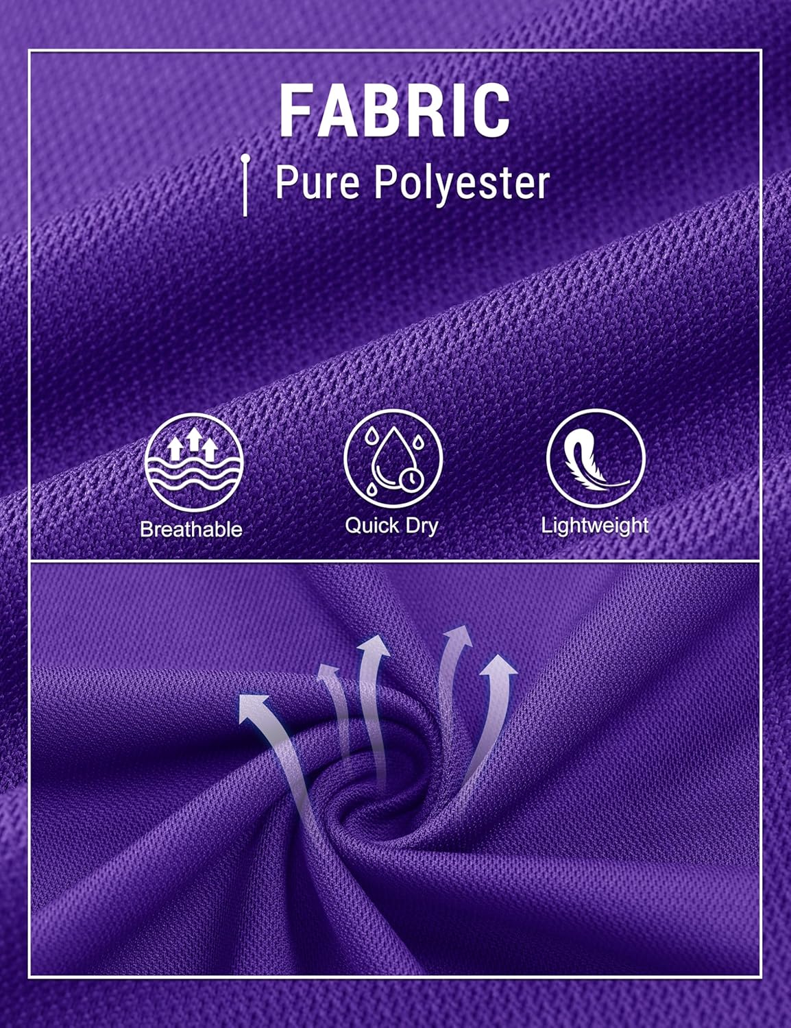 CRYSULLY Mens Polo Shirts Short Sleeve Quick Dry Performance Tactical Collared Shirts Pique Jersey Golf Shirt - Image 3